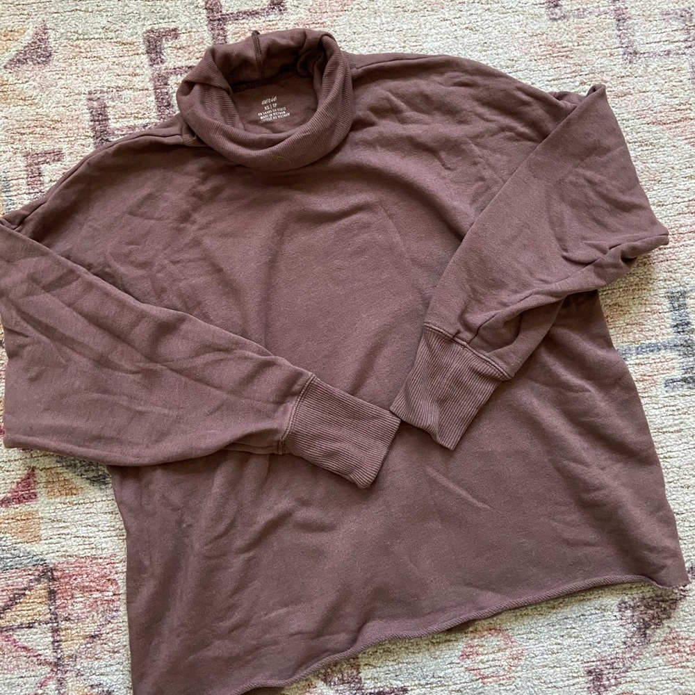 Oversized Aerie jersey turtleneck